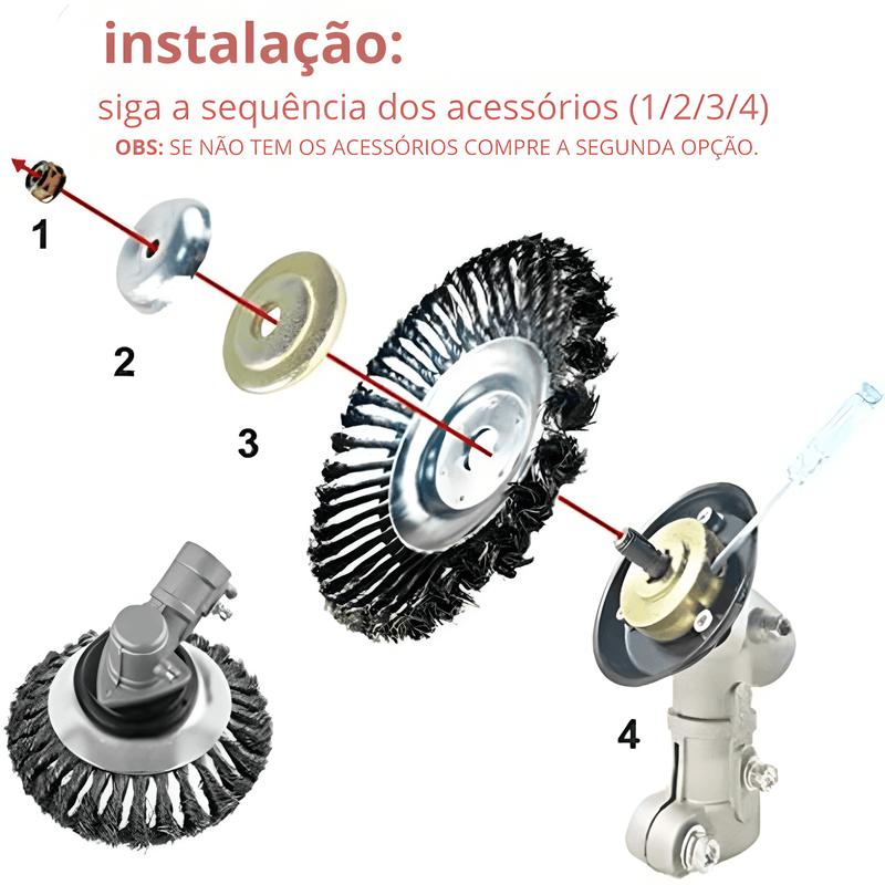 TurboAço PRO - Escova De Aço Universal Para Roçadeira - click aqui